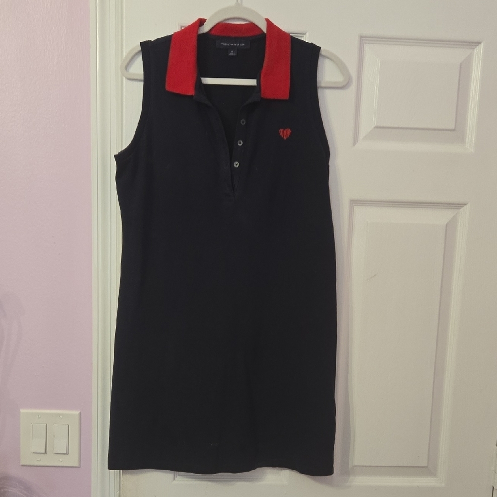 Tommy Hilfiger Black and Red Dress Elegant Design
